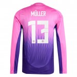 Günstige Fußballtrikots Deutschland Muller 13 Auswärtstrikot EURO 2024 Langarm